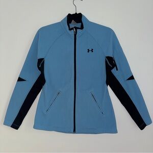 Under Armour Blue Black Full Zip Fleece Jacket Women’s Size Medium